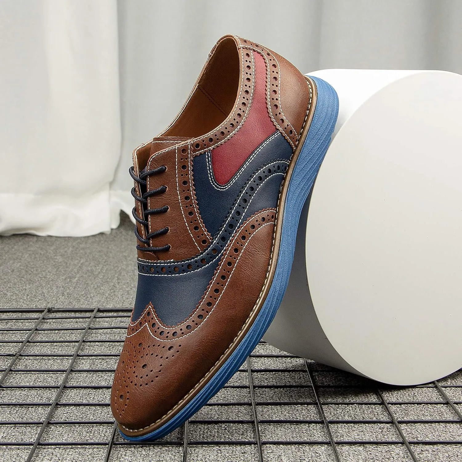 Meijiana Men's Oxford Shoes - Blue - Casual Dress Shoes