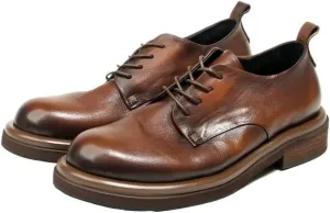 Men's Casual Leather Shoes Leather Upper Lace-ups Round Toe Fashion Dress Shoes Non-Slip Rubber Thick Sole Breathable Driving Walking Shoes for Men(White-Patch Five-Pointed star4,7.5)