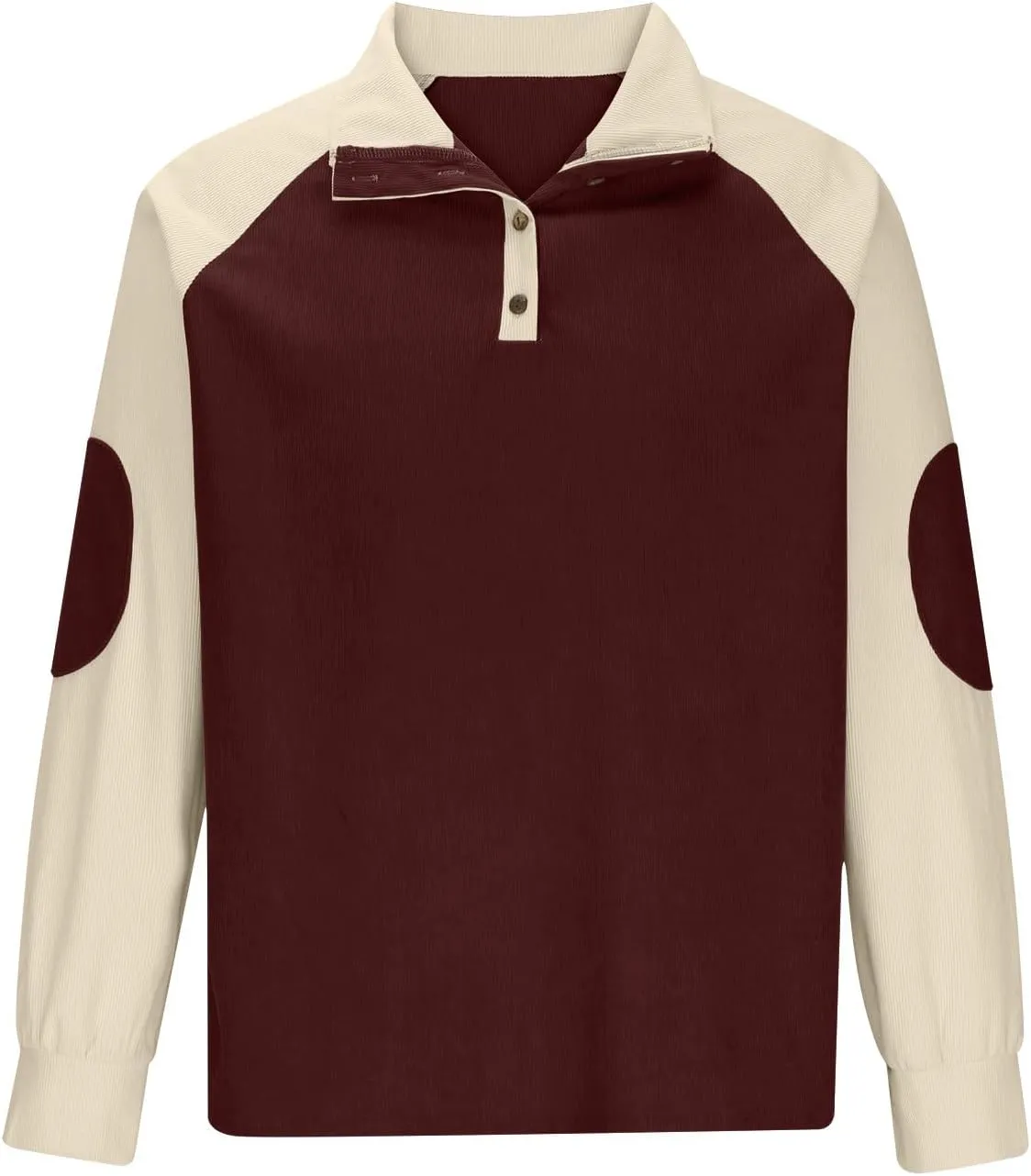 Mens Casual Shirts 2024 Fashion Long Sleeve Corduroy Button Shirt Loose Lightweight Pullover Sweatshirt No Hoodie
