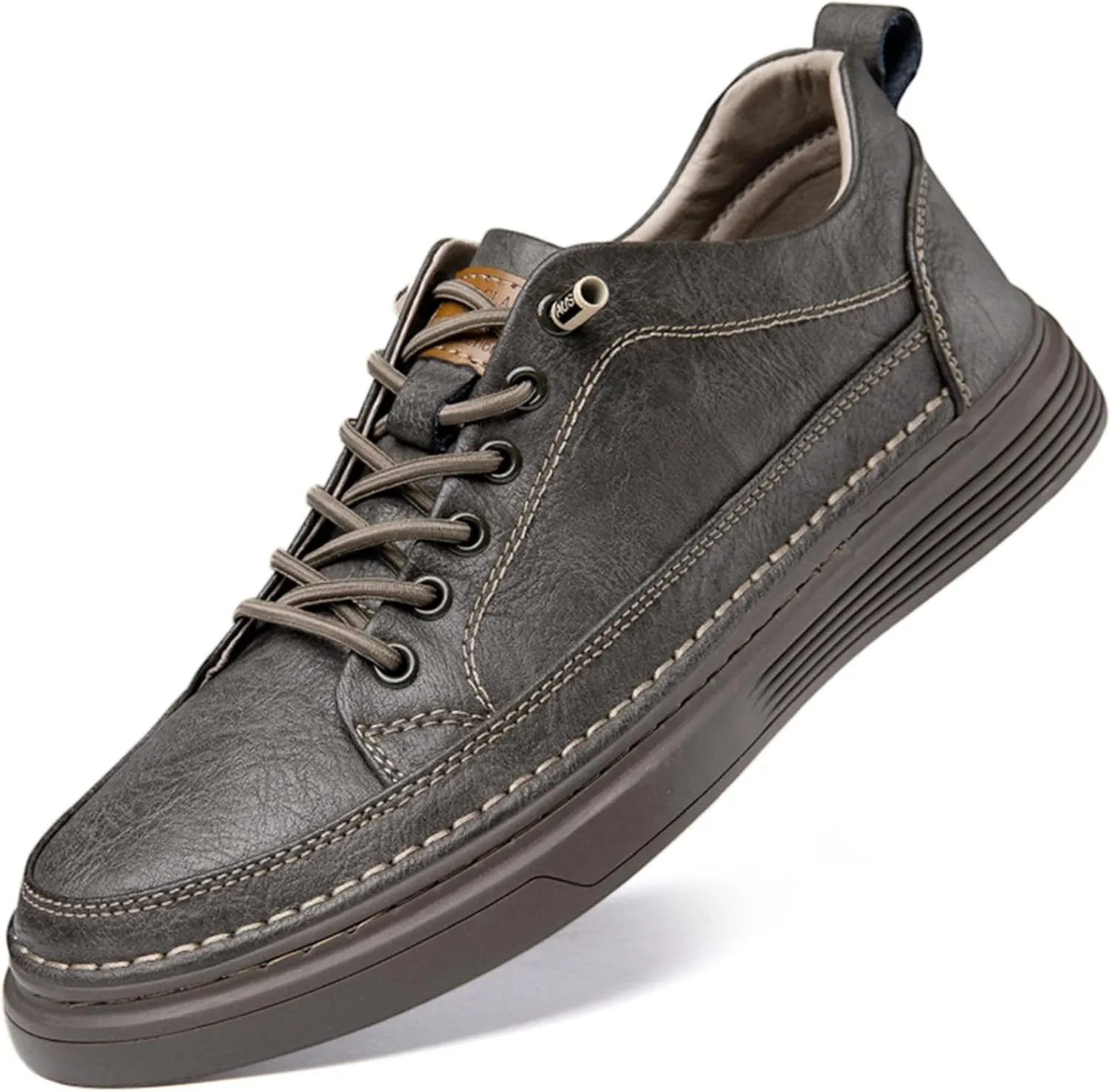 Mens Casual Shoes Fashion Leather Low Top Sneakers Breathable Comfort Walking Shoes for Men