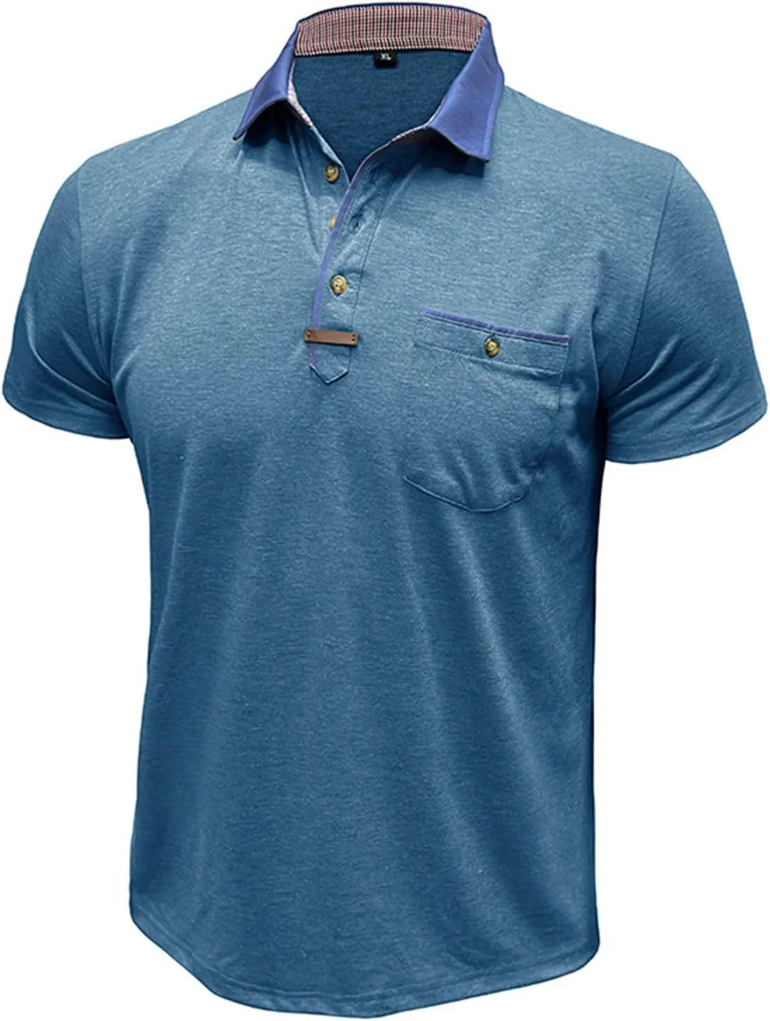 Mens Golf Polo Shirts Short Sleeve Moisture Wicking Cotton Golf Shirt Athletic Fashion Raglan Collared Pique T-Shirts