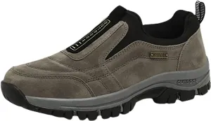 Men's Hiking Shoes Slip on Loafers Wide Trekking Trails Sneakers with Arch Support Comfortable Outdoor Walking Shoes