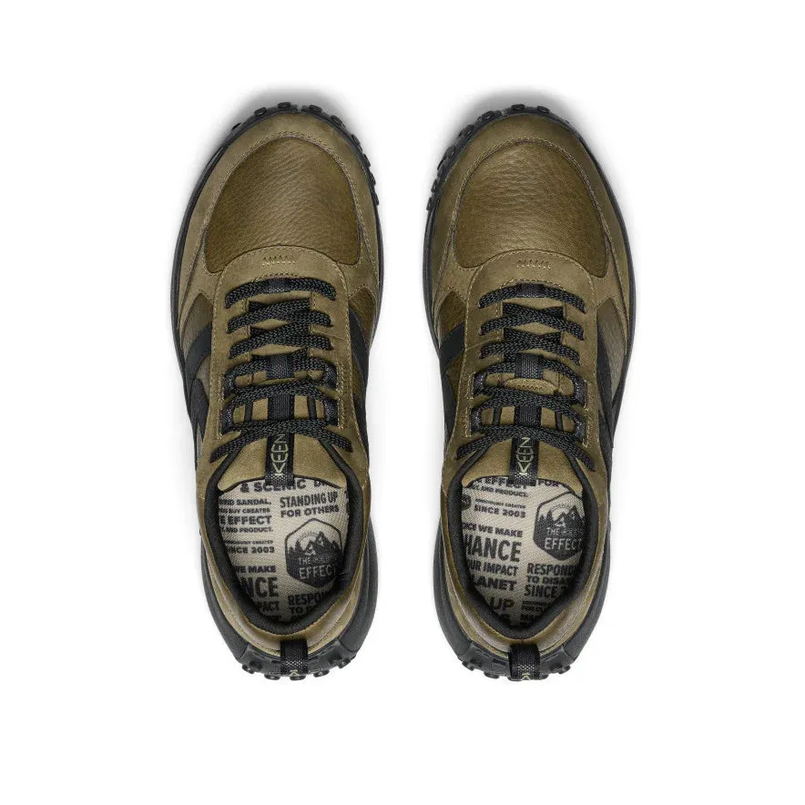 MEN'S KEEN KS86 LEATHER SNEAKER | DARK OLIVE / BLACK