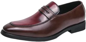 Men's Leather Loafers Pointed Shoes Casual Men Low-heel Shoes