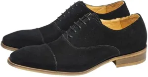 Men's Leather Shoes Oxford Shoes Business Shoes Casual Mode Square Toe Lace-Up Wedge Flat Suede Finish Vintage Design Skin-Friendly Lining Handcrafted Stitching
