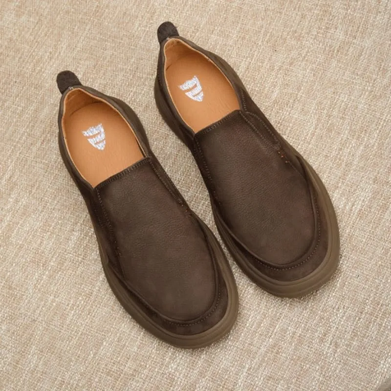 Men's Loafers Slip-On Shoes with Non-Slip Sole Suede Slippers Slip-ins Working Dress Casual Outdoor Lightweight Cushioning
