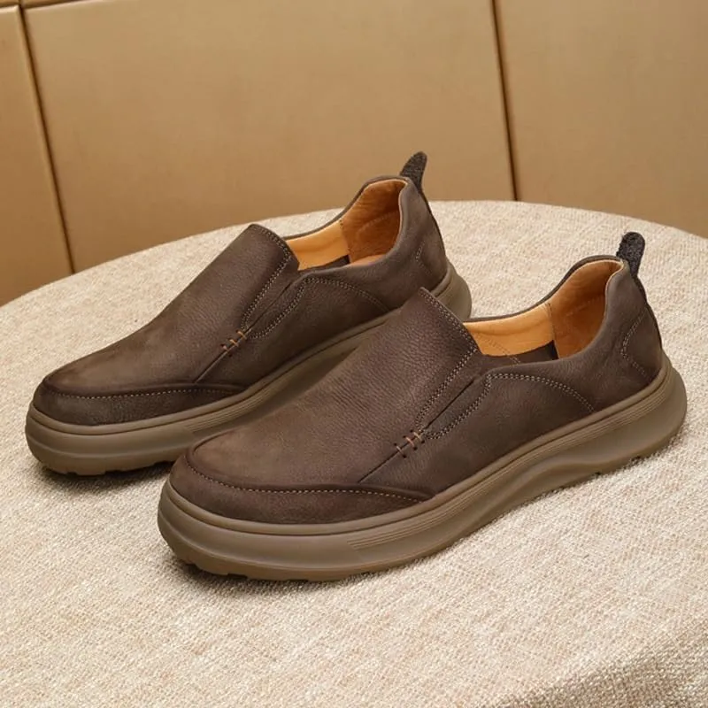 Men's Loafers Slip-On Shoes with Non-Slip Sole Suede Slippers Slip-ins Working Dress Casual Outdoor Lightweight Cushioning