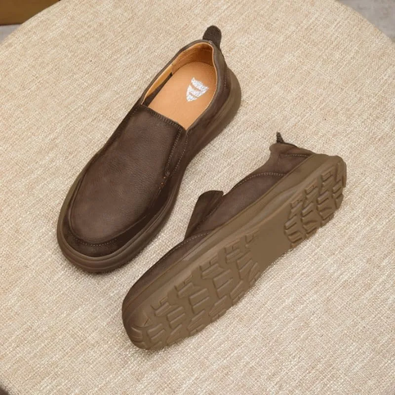 Men's Loafers Slip-On Shoes with Non-Slip Sole Suede Slippers Slip-ins Working Dress Casual Outdoor Lightweight Cushioning