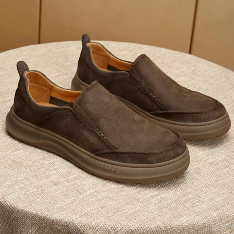Men's Loafers Slip-On Shoes with Non-Slip Sole Suede Slippers Slip-ins Working Dress Casual Outdoor Lightweight Cushioning