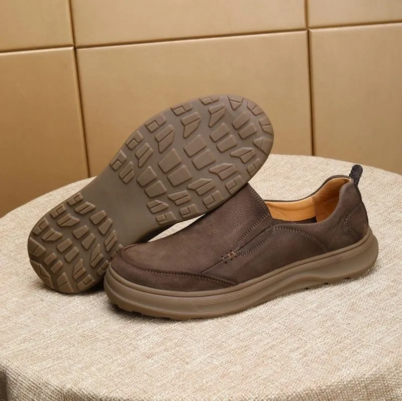 Men's Loafers Slip-On Shoes with Non-Slip Sole Suede Slippers Slip-ins Working Dress Casual Outdoor Lightweight Cushioning