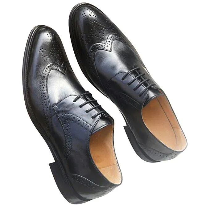 Men's Vintage Brogue Lace-Up Genuine Leather Oxford Shoes