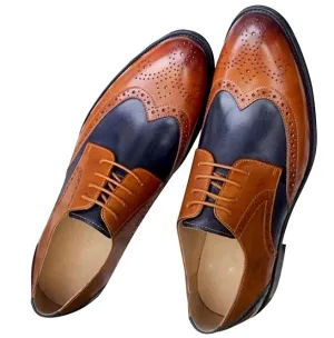 Men's Vintage Brogue Lace-Up Genuine Leather Oxford Shoes