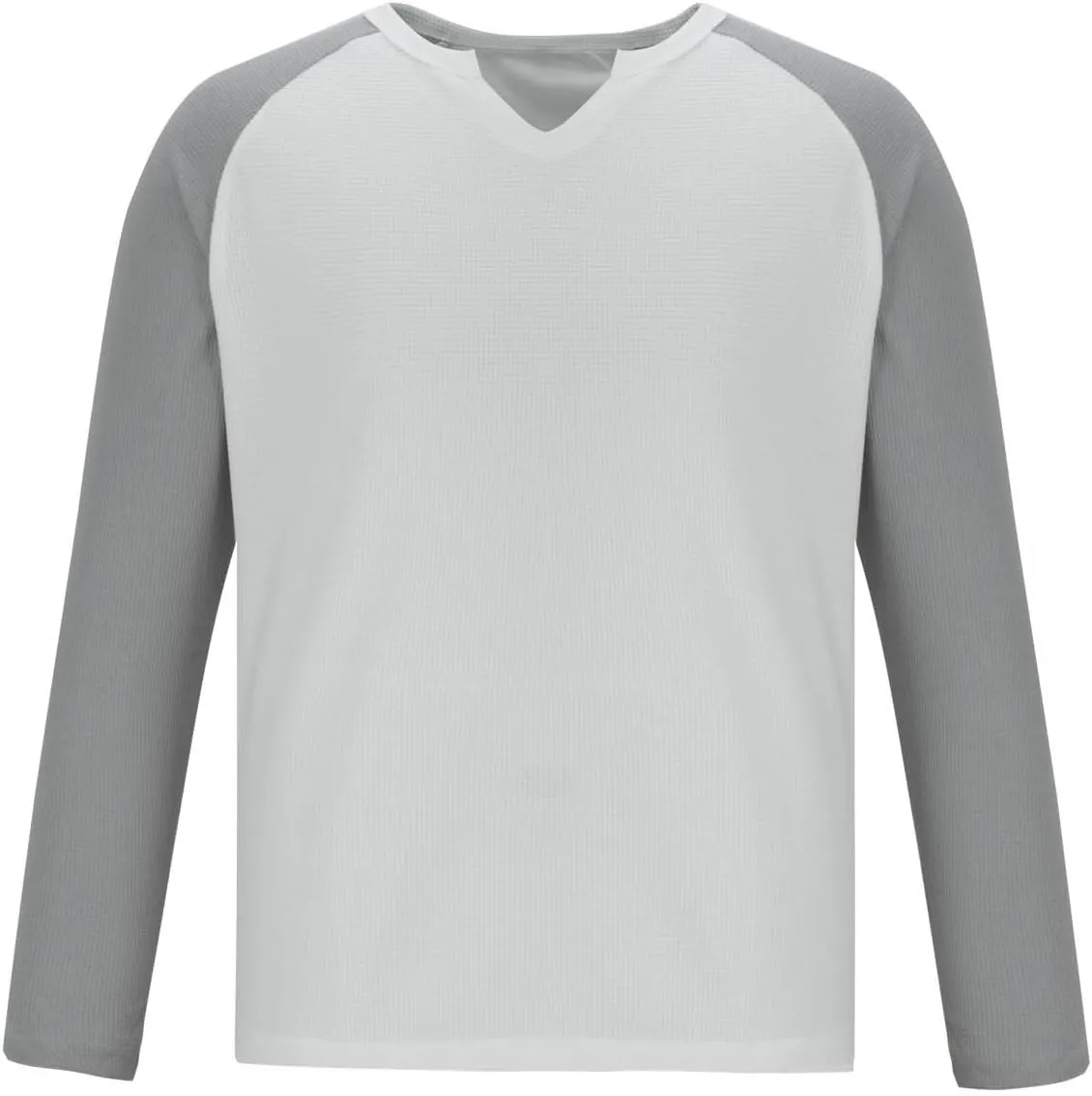 Mens Waffle Knit Shirts Long Sleeve Color Block Tops Casual Muscle Fit Henley T-shirt Lightweight Quick Dry Tee Top