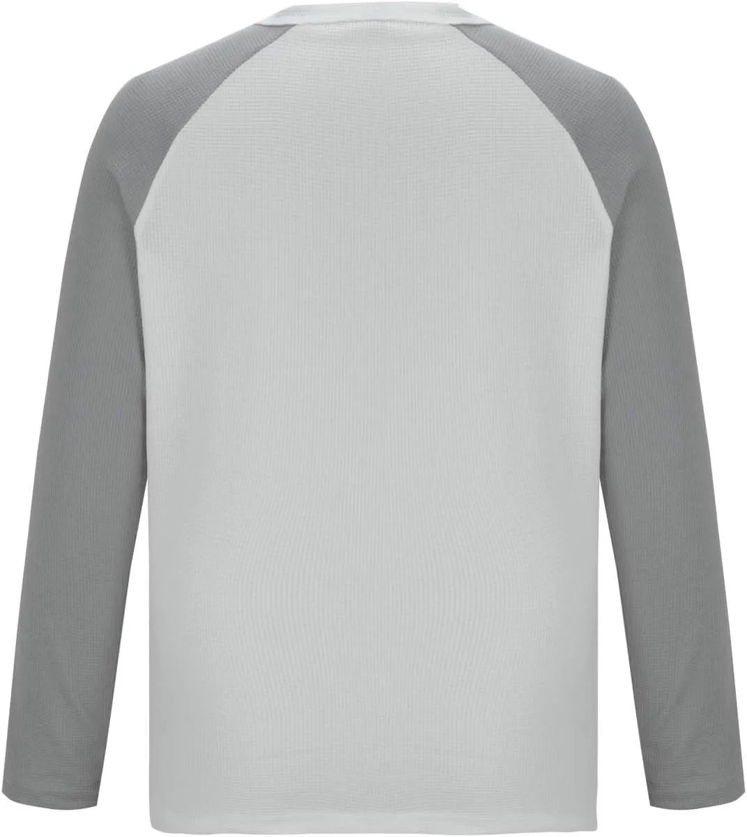 Mens Waffle Knit Shirts Long Sleeve Color Block Tops Casual Muscle Fit Henley T-shirt Lightweight Quick Dry Tee Top