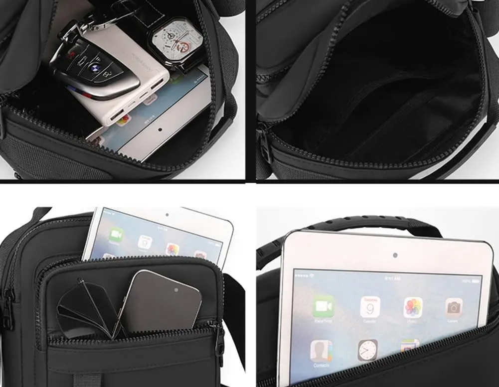Men's Water-Resistant Oxford Messenger Bag– Large Capacity Shoulder Sling Pack for Work Travel Laptop Essentials