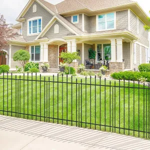 Metal Garden Fence 36 in H x 12 ft L, 6 Panels   7 Stakes Border Dog Fence Panels Animal Barrier, No Dig Garden Fencing for Yard Patio Flower Bed Lawn Outdoor, Arch Black