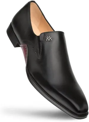 Mezlan Mens Artisan Gored Slip On Black Genuine Leather Dress Shoes 9.5M