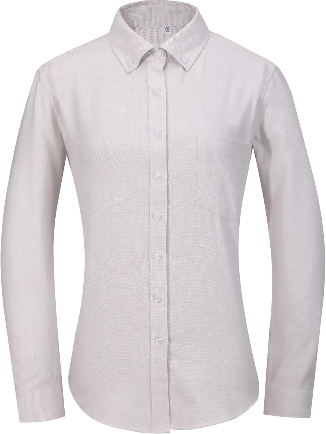MGWDT Button Down Shirt Women Long Sleeve Blouse Oxford Shirt Classic-Fit Cotton Tops Wrinkle Resistant (2XS-3XL)