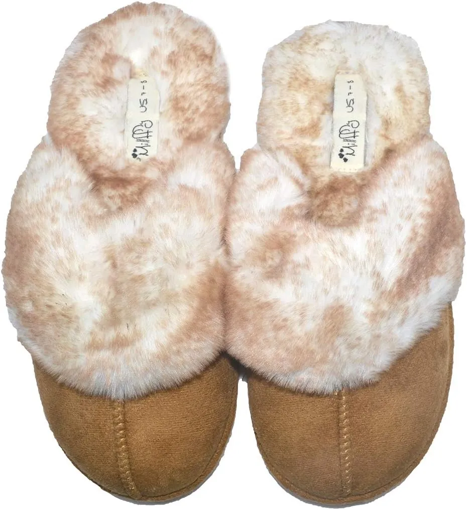 Millffy Women's Comfy Faux Fur Lining Clog Scuff House Shoes Memory Foam Slip on Anti-Skid Sole