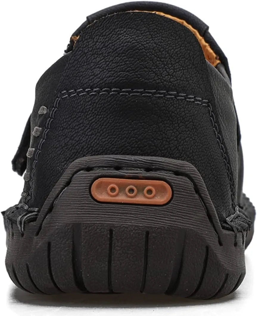 Minishion Anti Slip Shoes Men Zip Stitched Casual Slip ons 2102#