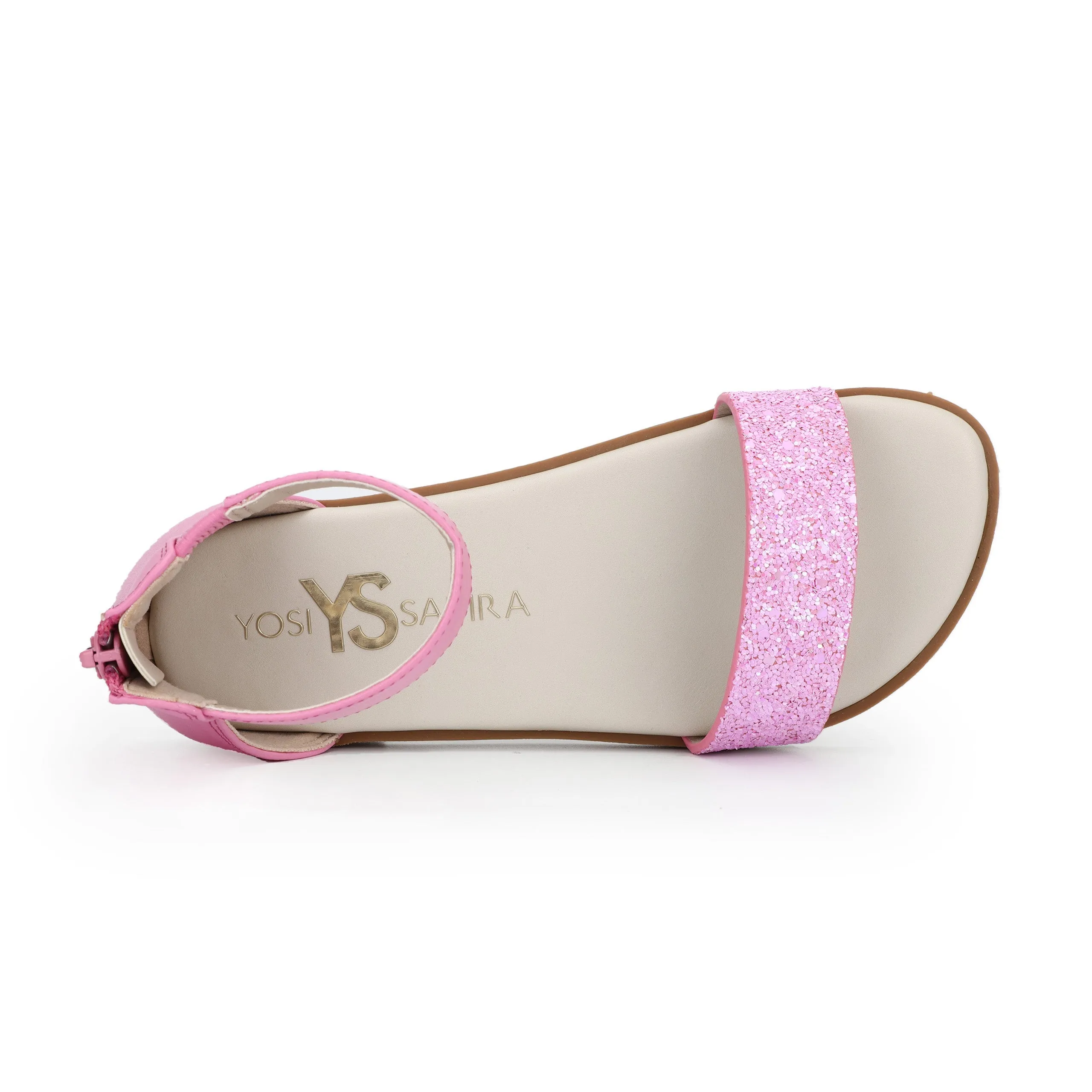 Miss Cambelle Glitter Sandal in Pink - Kids From Yosi Samra