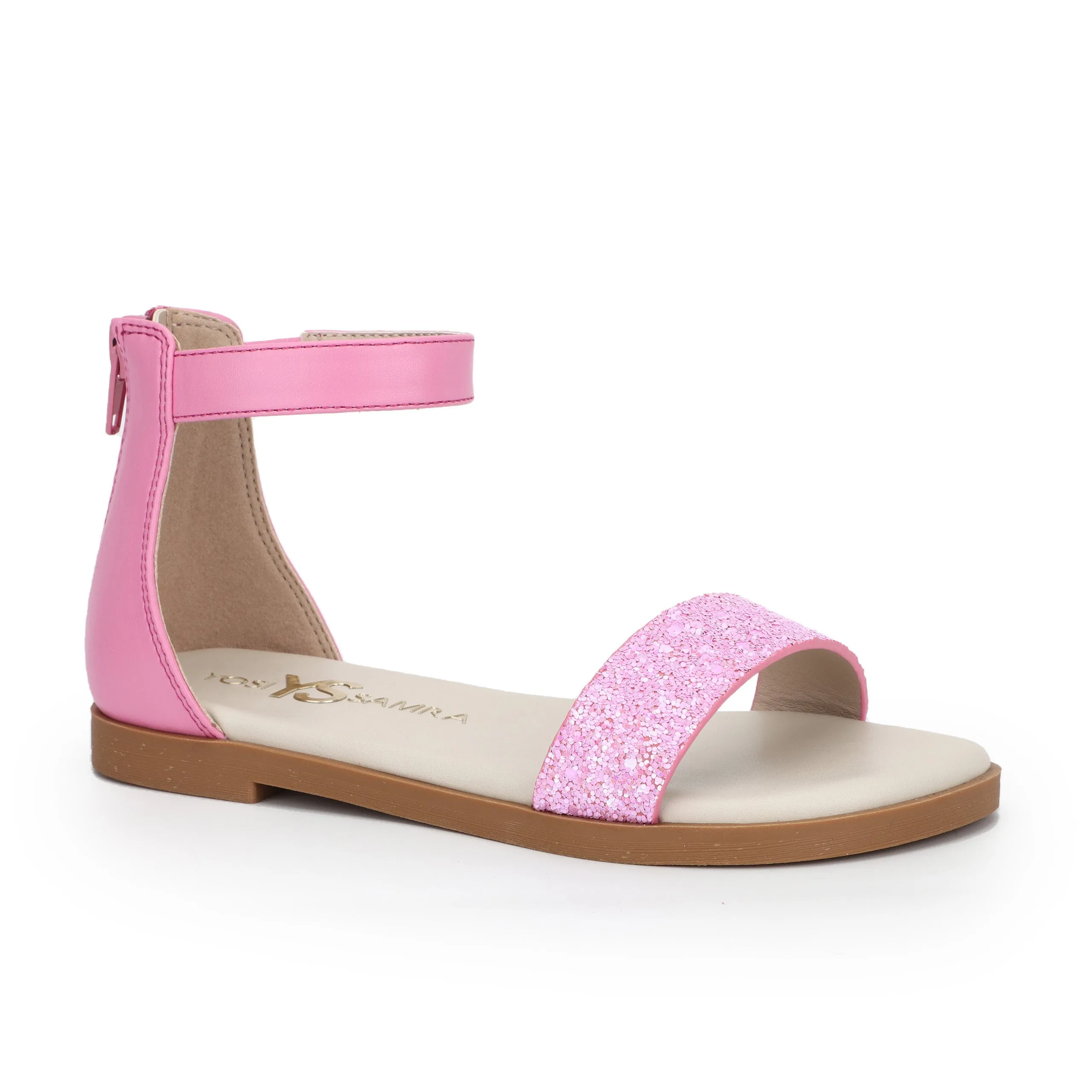 Miss Cambelle Glitter Sandal in Pink - Kids From Yosi Samra