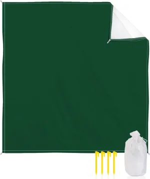 Modern Minimalism Hunter Green Beach Blanket Extra Large 118x108in Outdoor Waterproof Sandproof Picnic Blankets with Stakes Lightweight Beach Mat for Camping Travel Hiking,St Patricks Olive Green