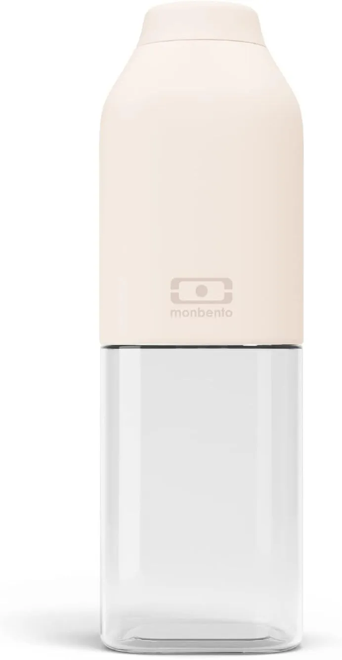 monbento - Clear Reusable Water Bottle MB Positive M Natural Cream - 17 floz/500 ml Water Bottle Perfect for Work, Travel, Sport, Picnic - Compact, Leakproof BPA Free Water Bottle - Beige