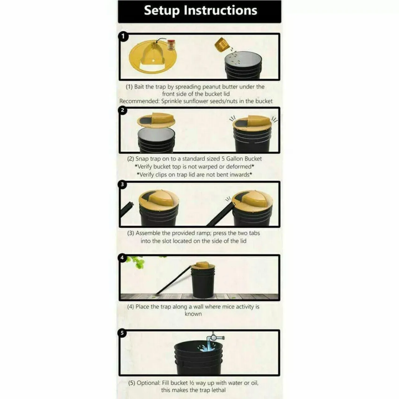 Mouse Trap Flip N Slide Bucket Lid Mouse Rat Trap With Ladder Mousetrap Catcher