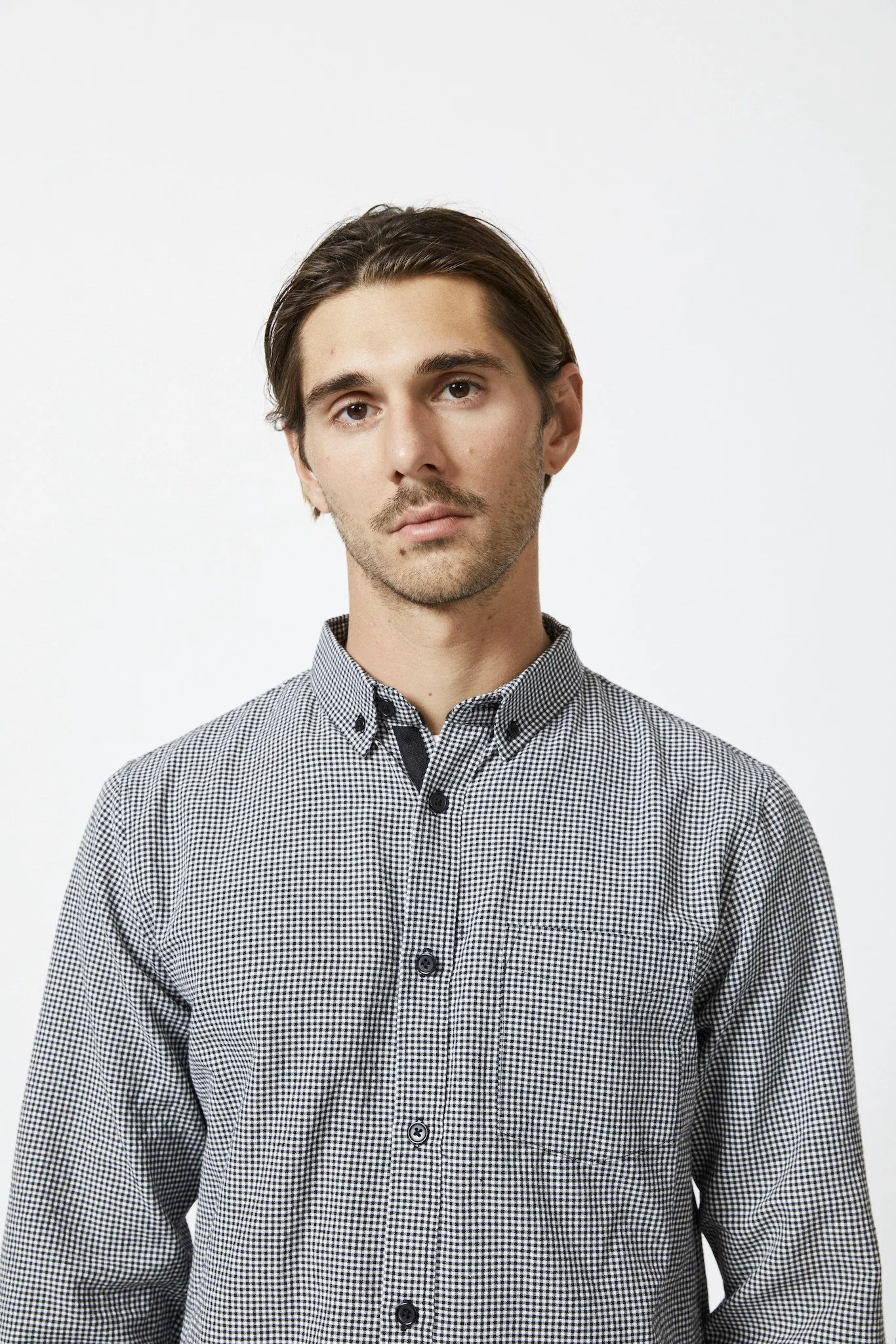 Mr Simple Oxford Check Long Sleeve Shirt in Gingham