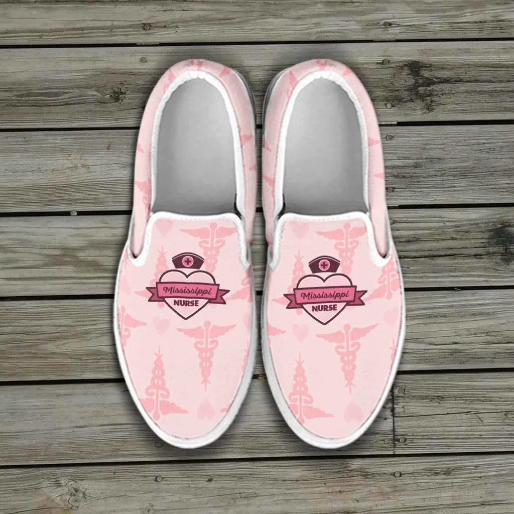 MS Nurse Pink Slip Ons