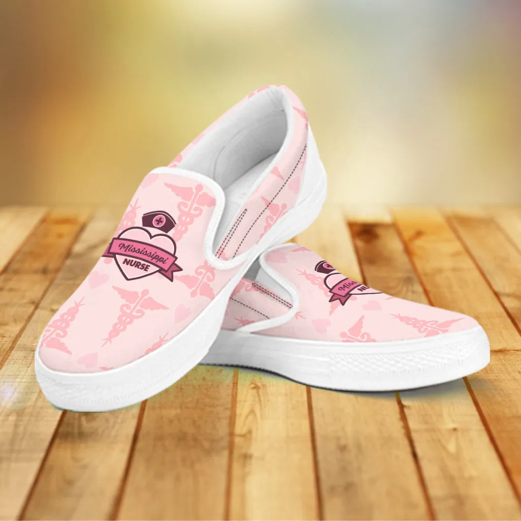 MS Nurse Pink Slip Ons