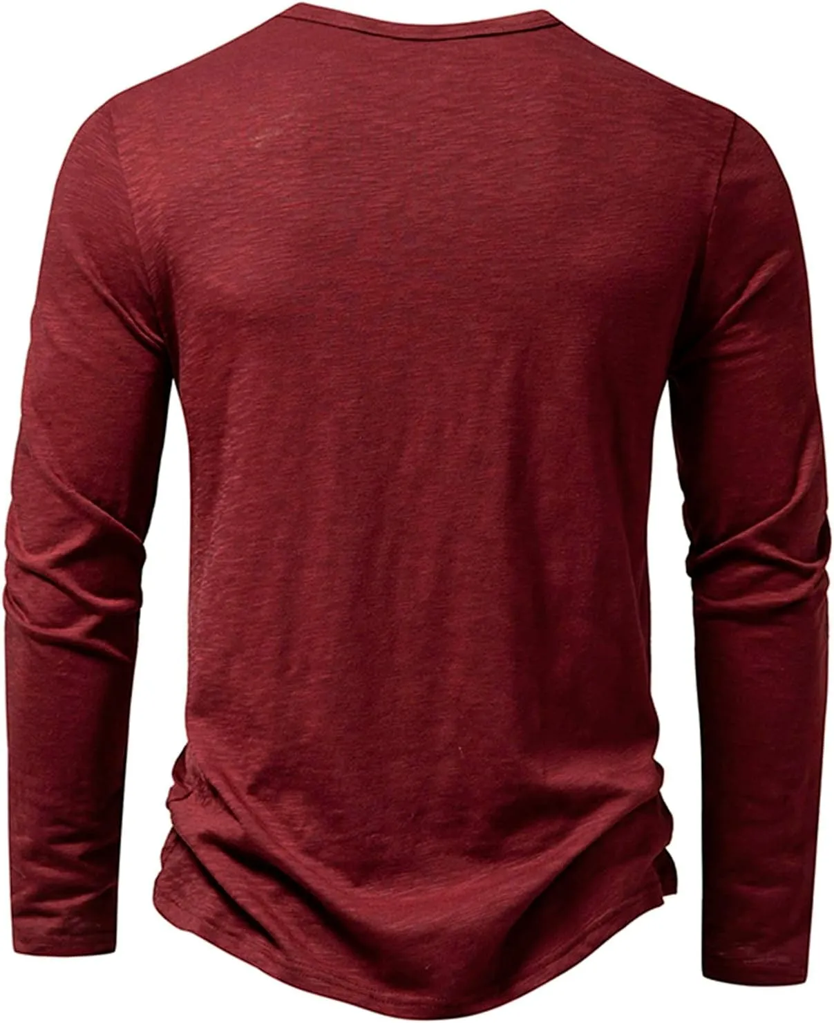 Muscularfit Mens Tshirts Long Sleeve Half Button Down Polo Shirt Casual Cotton Solid Work Henley Tees Shirt Trendy Clothes