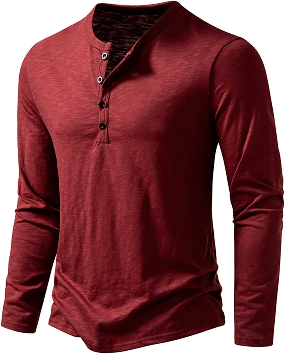 Muscularfit Mens Tshirts Long Sleeve Half Button Down Polo Shirt Casual Cotton Solid Work Henley Tees Shirt Trendy Clothes