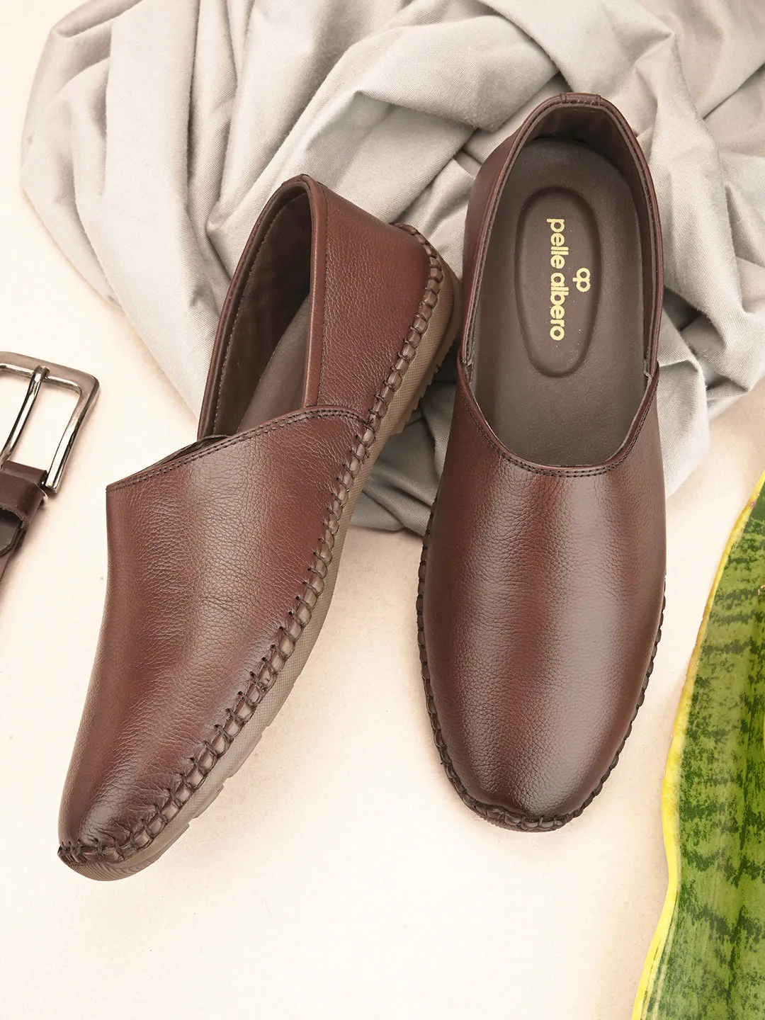 Nathan Ethnic Leather Slip-Ons