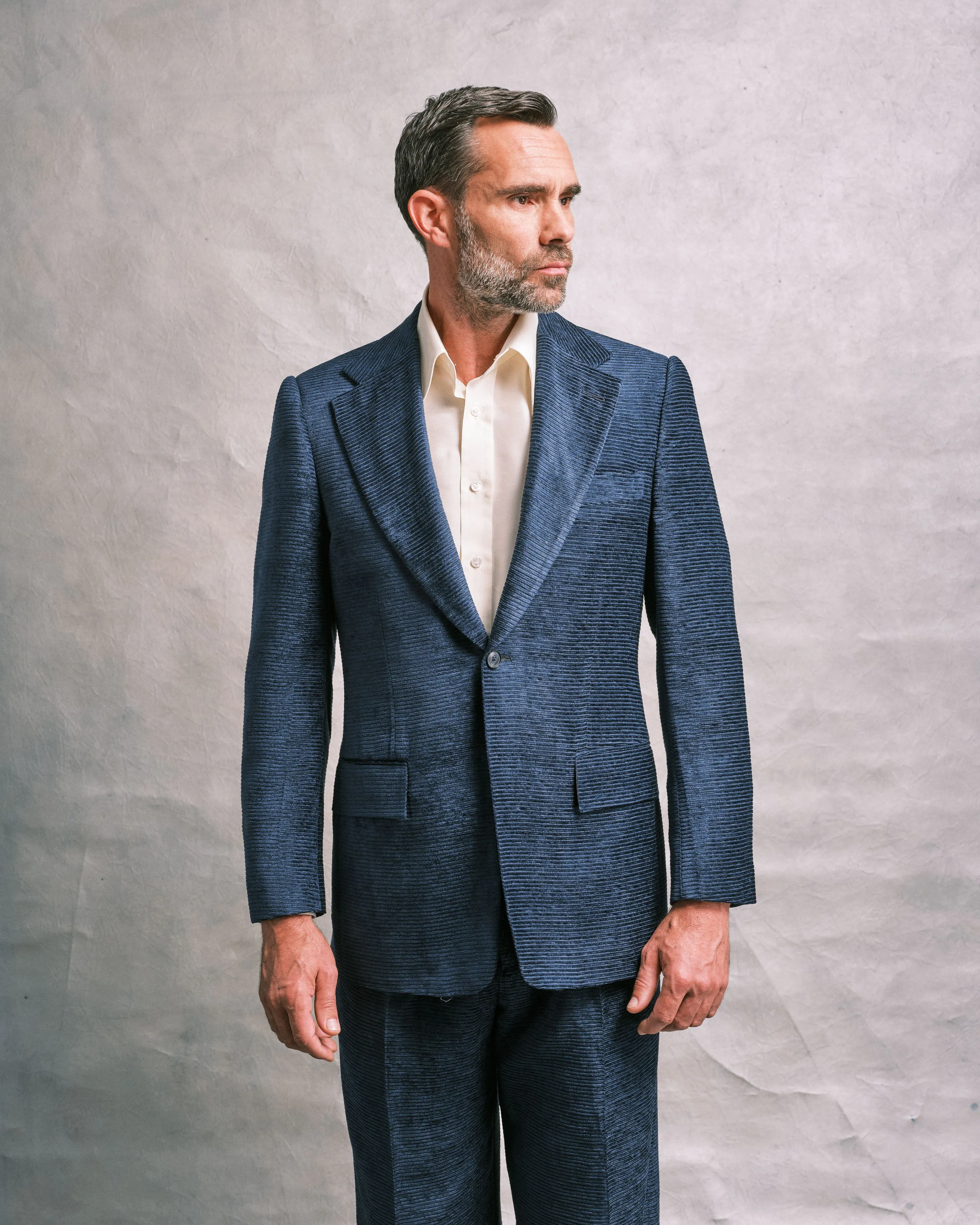 Navy Horizontal Cord Jacket