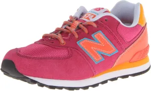 New Balance Kid's 574 V1 Carnival Sneaker, Pink/Orange, 1 W US Little Kid