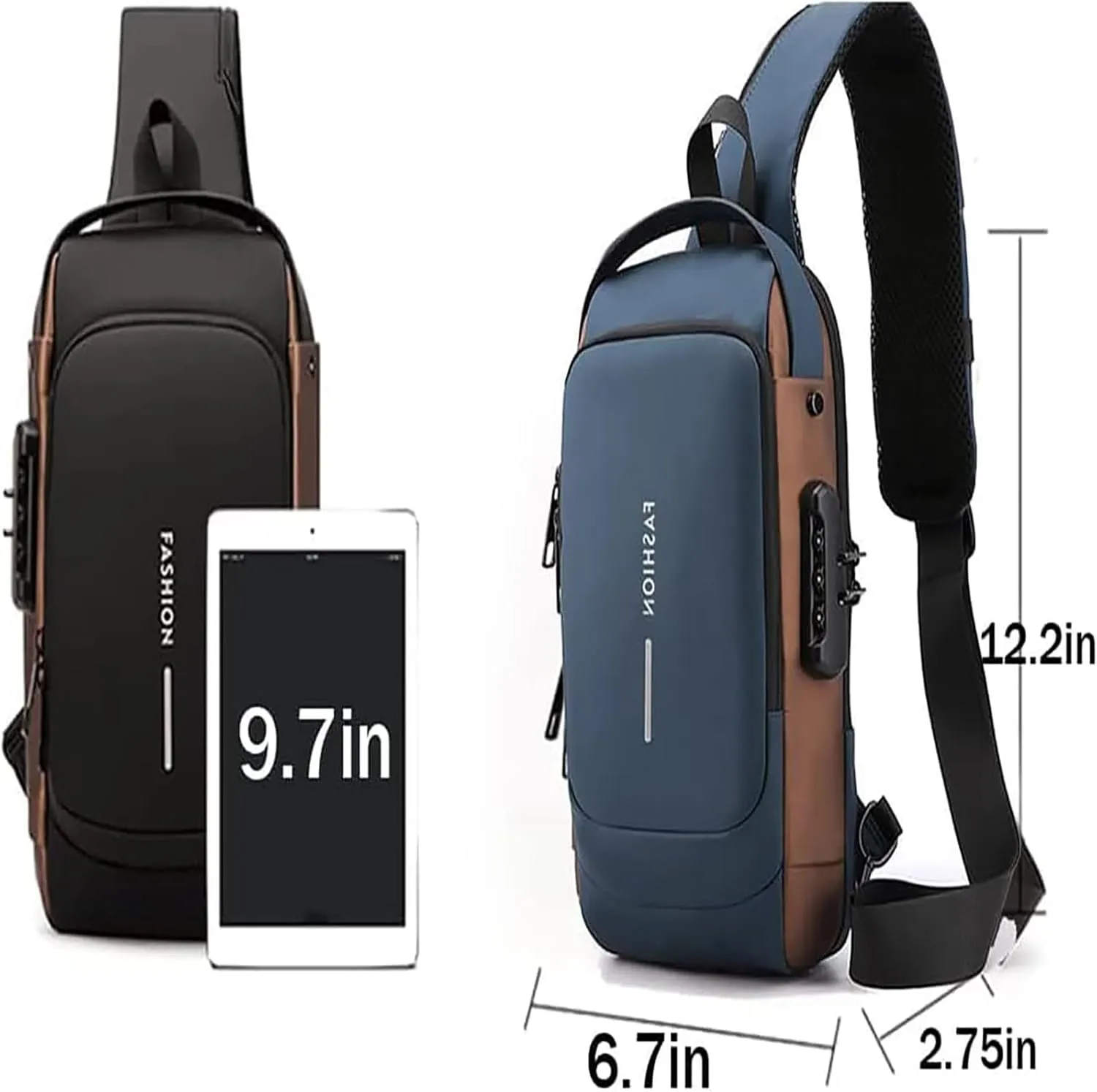 New Carbon Fiber Streamline Anti-Theft Sling Bag, Usb Charging Sport Sling, Waterproof Shoulder Backpack (Camouflage)