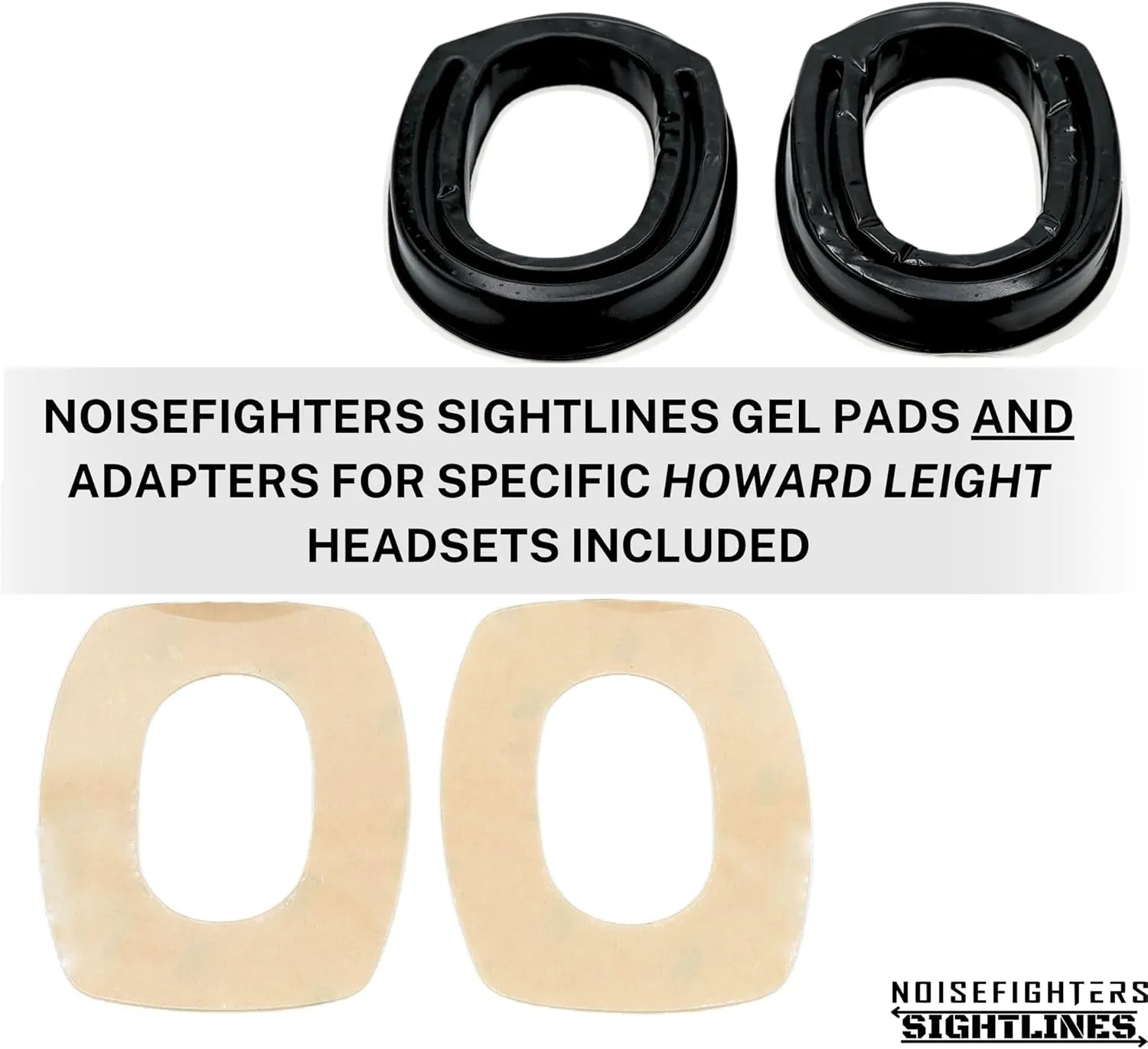 Noisefighters Sightlines | Made in The USA | Upgraded Gel Ear Pads with Relief Cut for Glasses to Pass Through | Compatible with Howard Leight Impact Sport, Ops-Core AMP, and Similar headsets (AD105)