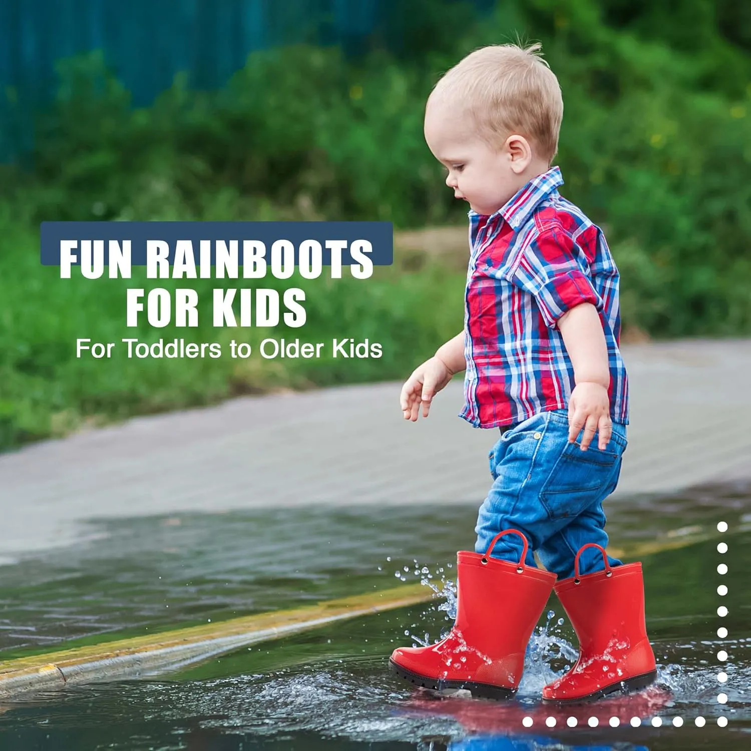 NORTY PVC Rain Boots for Kids - Waterproof PVC Boots Boys and Girls Solid & Printed Rainboots for Toddlers and Kids