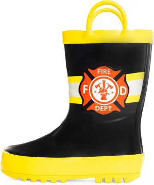 NORTY Rubber Rain Boots for Kids - Waterproof Rubber Boots Boys and Girls Solid & Printed Rainboots for Toddlers and Kids
