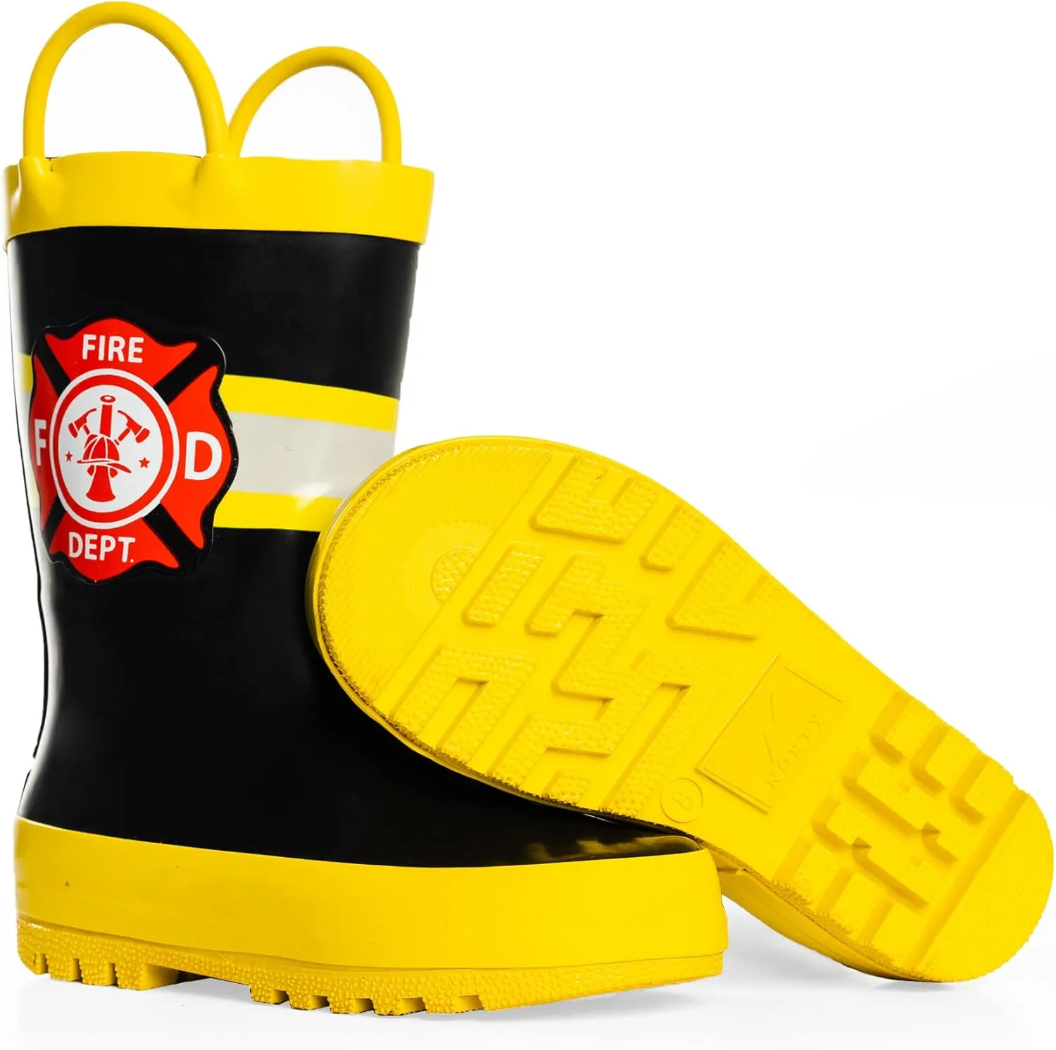 NORTY Rubber Rain Boots for Kids - Waterproof Rubber Boots Boys and Girls Solid & Printed Rainboots for Toddlers and Kids