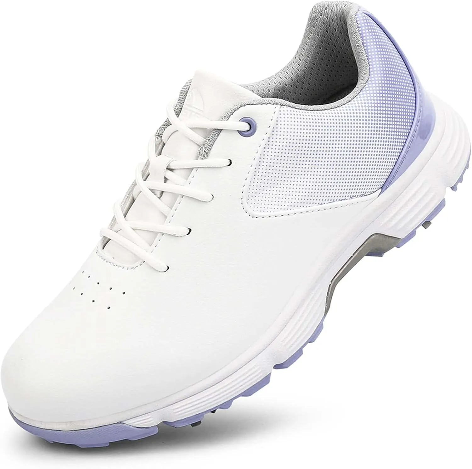 ONAIC Womens Golf Shoes with Spiked Leather Waterproof Sneakers Wide Fitting Non-Slip Trainers Non-Slip