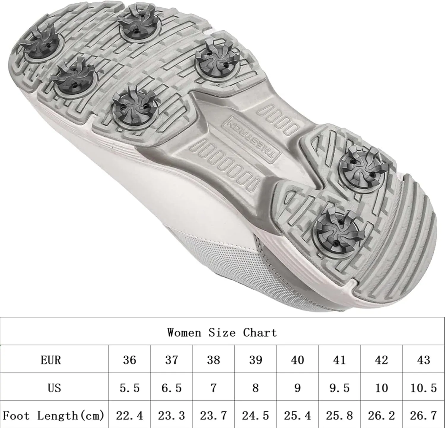 ONAIC Womens Golf Shoes with Spiked Leather Waterproof Sneakers Wide Fitting Non-Slip Trainers Non-Slip