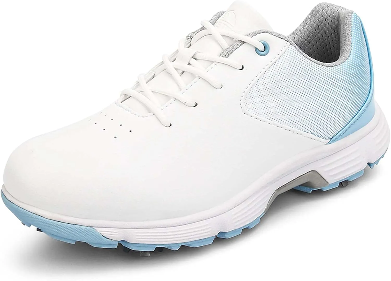 ONAIC Womens Golf Shoes with Spiked Leather Waterproof Sneakers Wide Fitting Non-Slip Trainers Non-Slip
