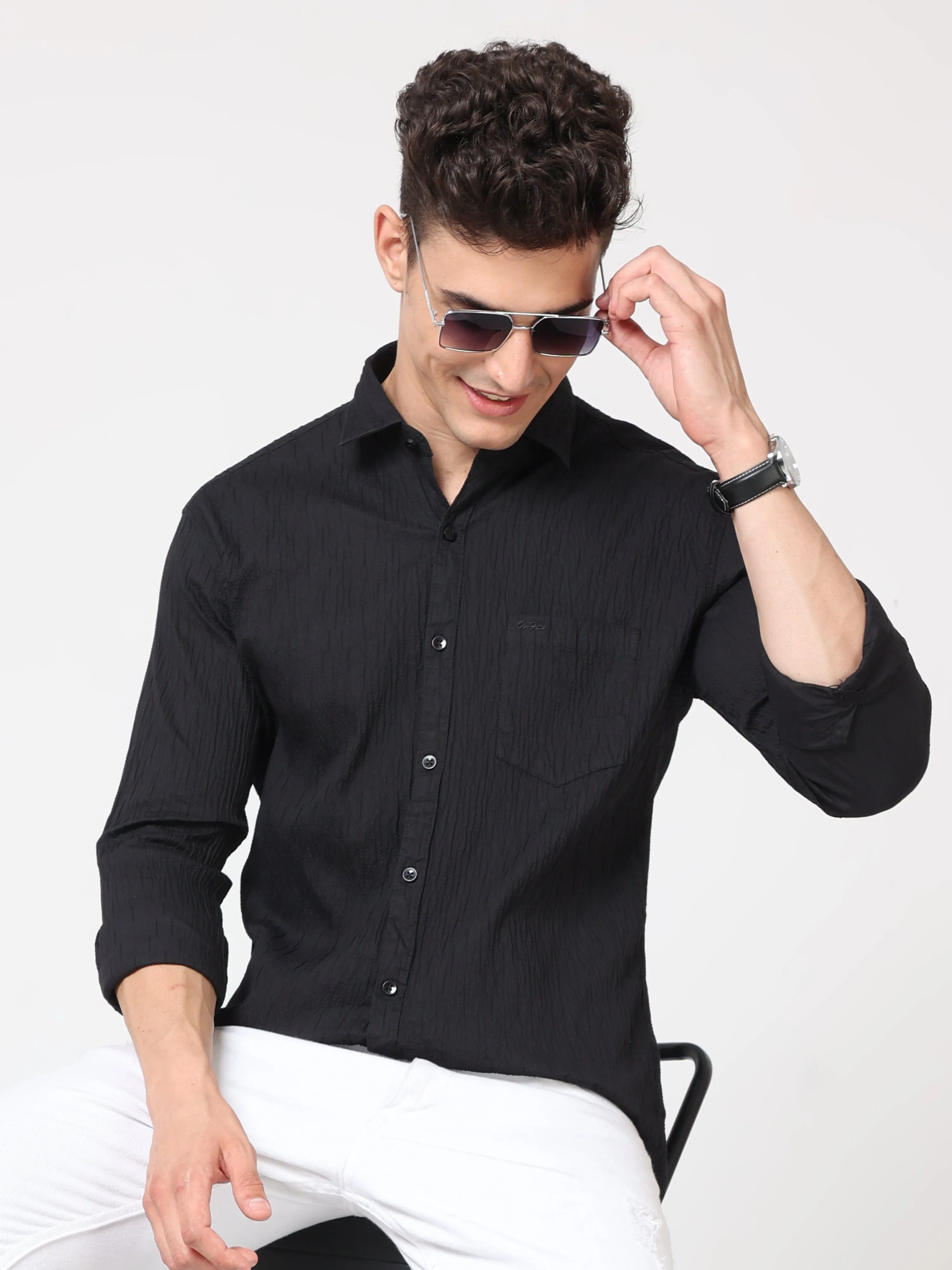 Onfire Oxford Black Shirt