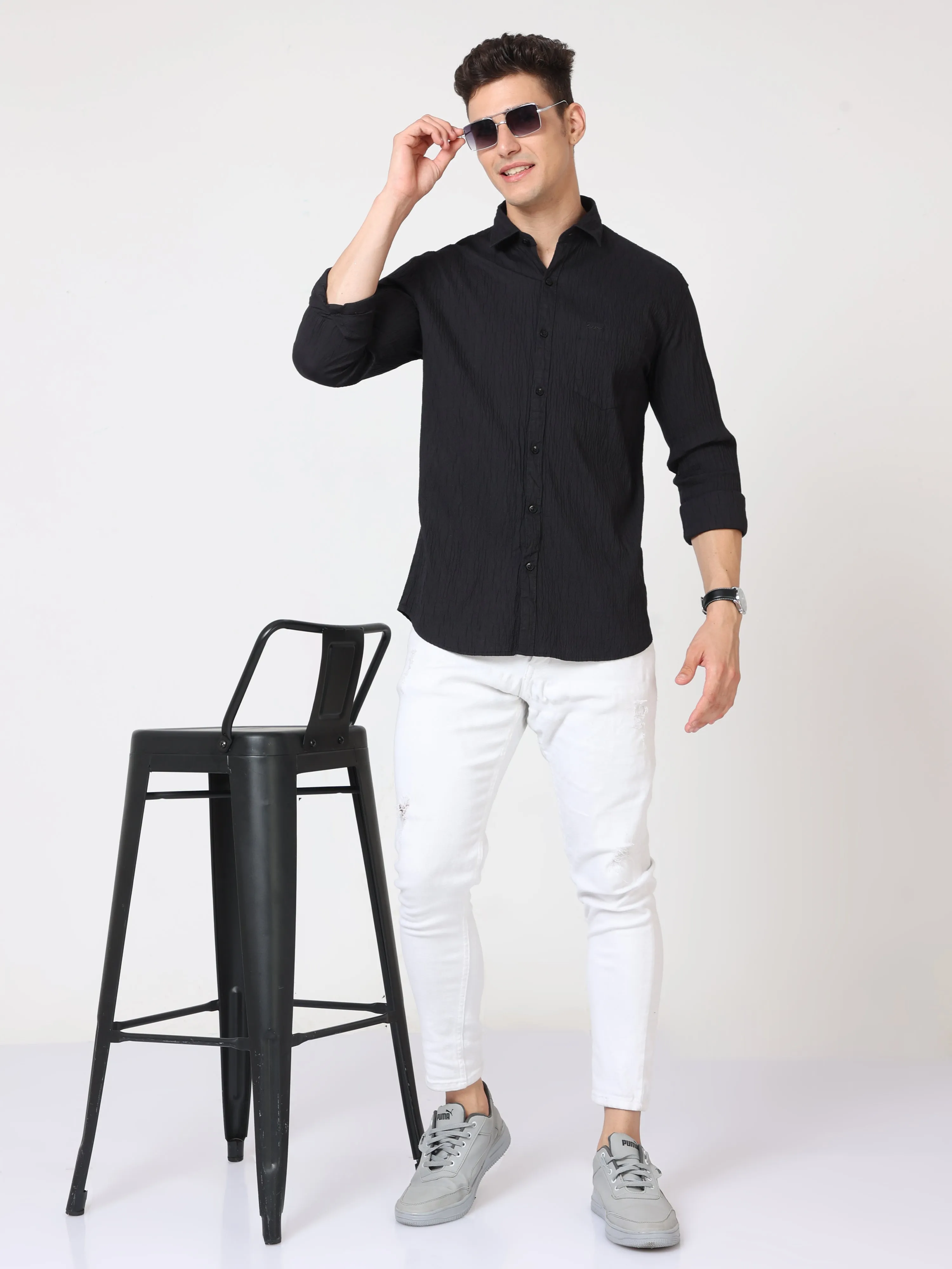 Onfire Oxford Black Shirt