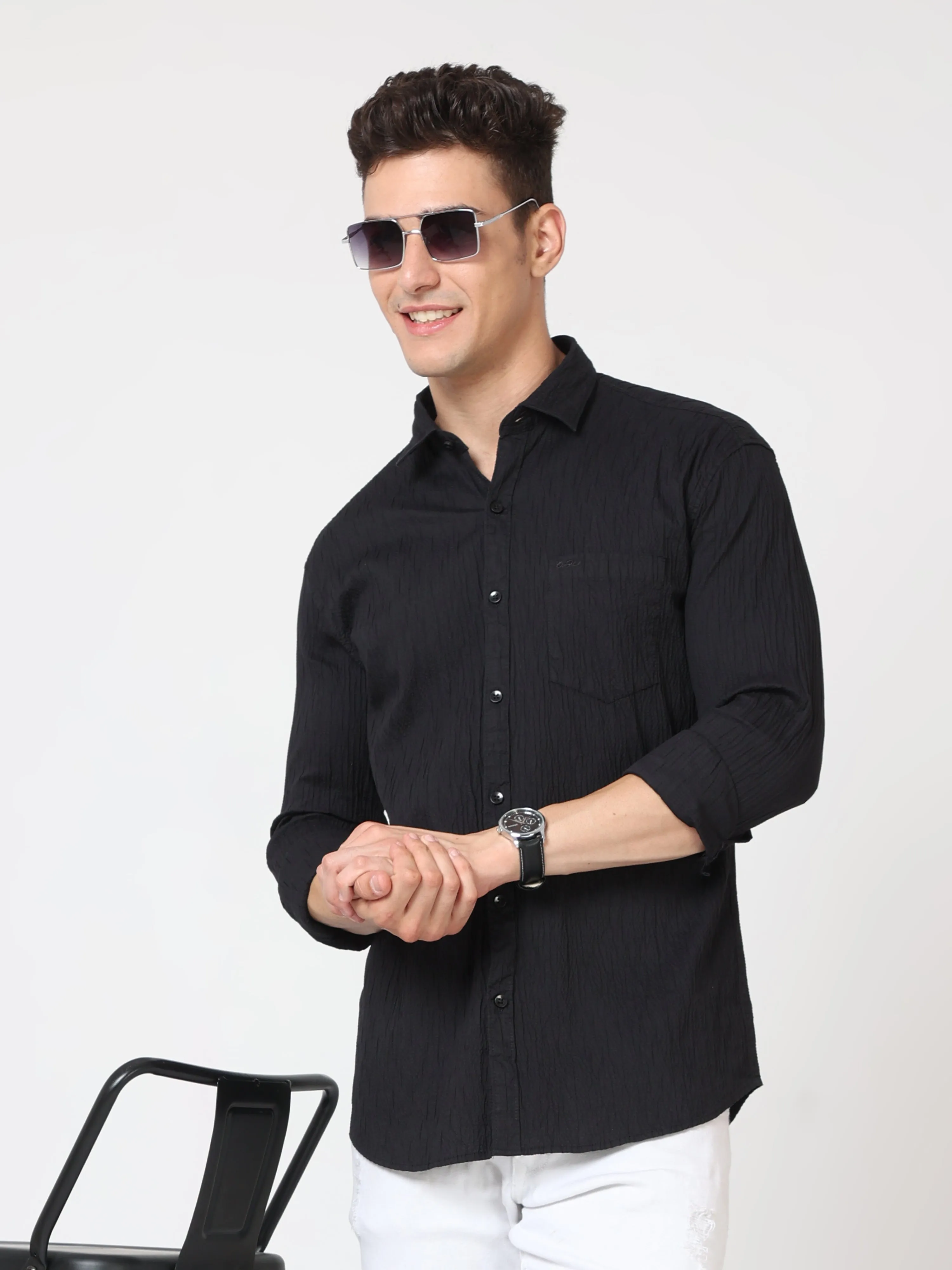 Onfire Oxford Black Shirt