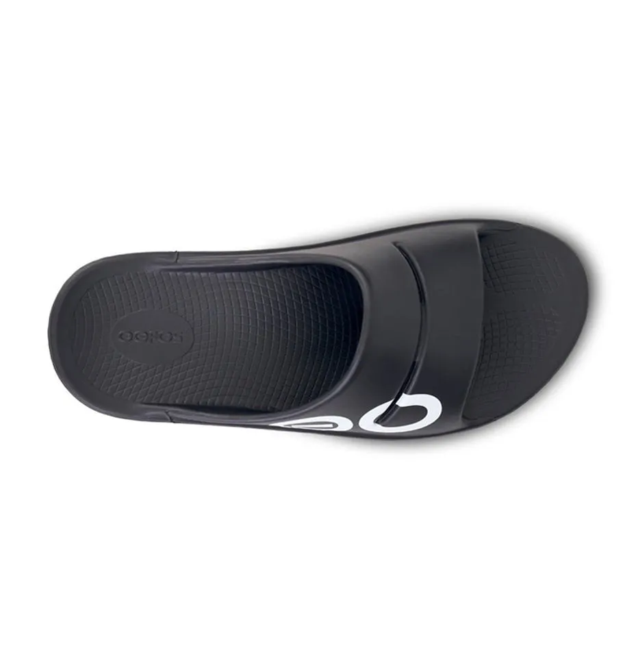 Oofos Ooahh Sport Slide Sandal - Matte Black 1500BKWTOO