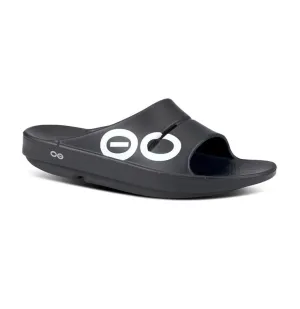Oofos Ooahh Sport Slide Sandal - Matte Black 1500BKWTOO
